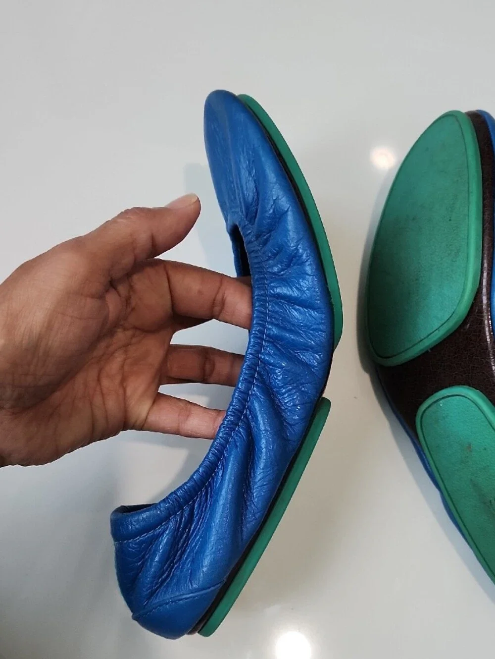 Tieks Blue Leather Ballet Flats